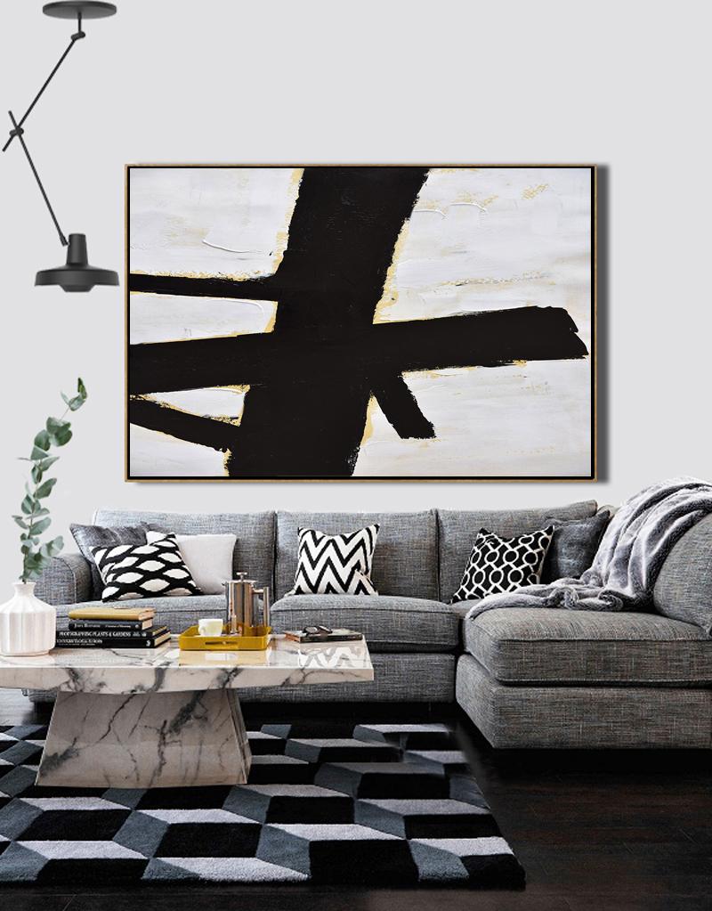 Horizontal Palette Knife Minimalist Art #C2Z - Click Image to Close